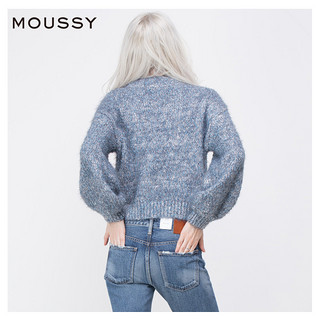 MOUSSY 摩西 010BSS70-0970 女士半高领短款宽松针织衫 柄棕色 均码