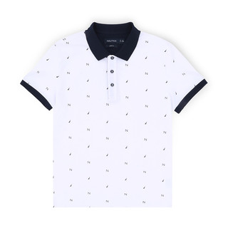 NAUTICA 诺帝卡 NA002651 男士休闲翻领针织衫 白色 S