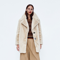 ZARA 04369246620 女士人造皮草大衣