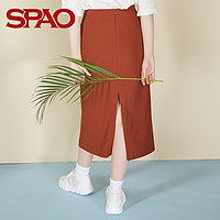 SPAO SPWH824G35 女士纯色半身中长裙 棕色 S