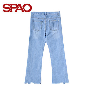 SPAO SPTJ823S01 女式休闲牛仔九分裤 靛青 XS