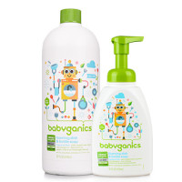 双11预售：BabyGanics 甘尼克宝贝 宝宝奶瓶餐具果蔬清洁液 无香 473ml+补充装 946ml