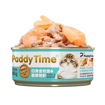 paddy time 最宠 白肉猫罐头 金枪鱼+鲜虾明虾 80g*24罐
