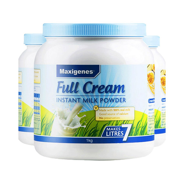 双11预售：Maxigenes 美可卓 蓝胖子 全脂高钙奶粉 1000g*3件