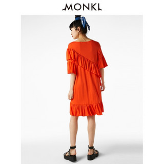 MONKI 0552996 女士荷叶边圆领连衣裙