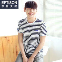 EPTISON 衣品天成 6MT081 男士条纹印花短袖T恤 红色 165