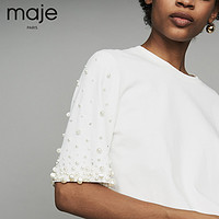 maje H18TRISTANA 女士中袖针织T恤衫 白色 160/84A