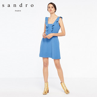 sandro R5027E 女士荷叶边收腰连衣裙