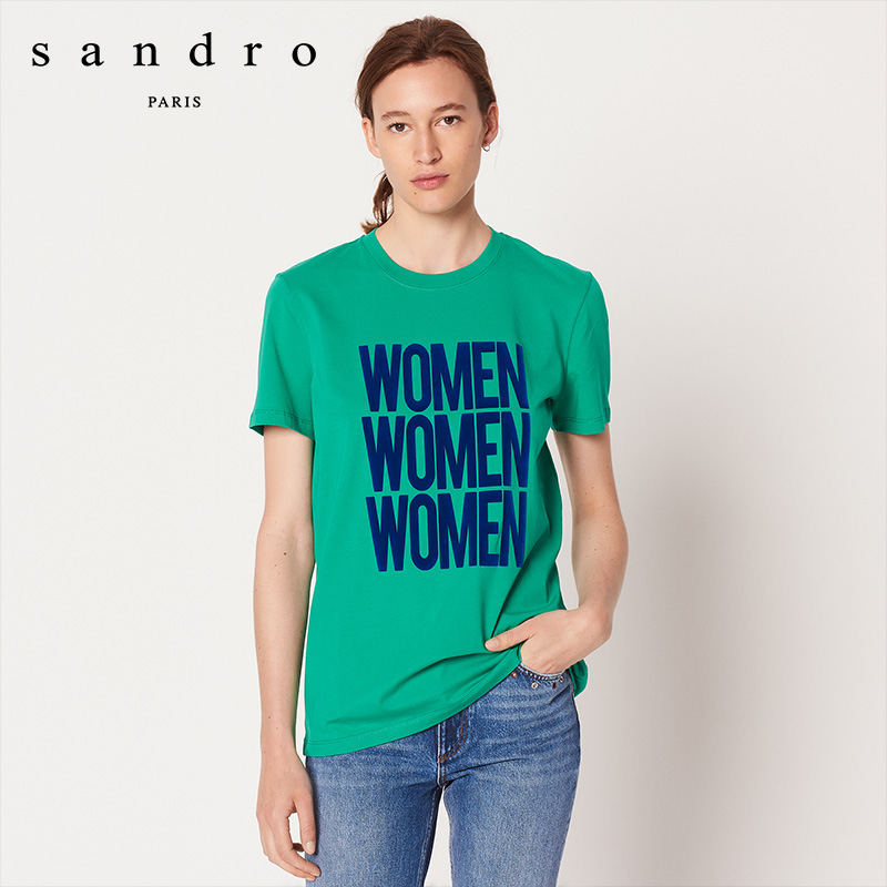 sandro T11302H 女士短袖圆领针织T恤衫