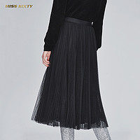 MISS SIXTY 683KJ2450000 女士高腰蕾丝网纱百褶裙