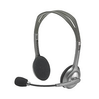 logitech 罗技 H110 压耳式头戴式降噪有线耳机 浅灰色 3.5mm