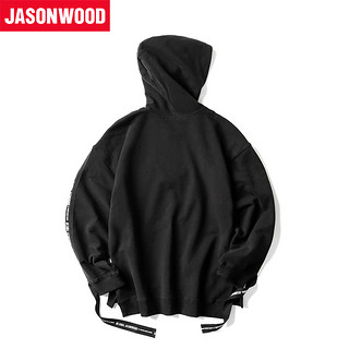 JASONWOOD 472106008 男士拉链纯色卫衣 黑色 S