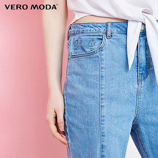 VERO MODA 维莎曼 318149542 女士九分高腰萝卜型牛仔裤