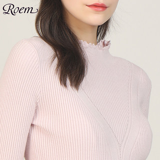 Roem 罗燕 RCKW84913C 女士修身针织衫 深粉色 M