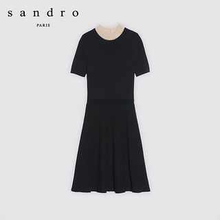 sandro R2761H 女士珠饰领针织连衣裙