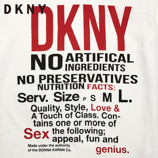 DKNY P8PHT02 女士Logo字母印花T恤 白色 155/80A