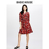 BASIC HOUSE 百家好 HROP529D 女士印花中袖A字裙