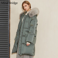 Mind Bridge MSDJ820H 女士中长款羽绒服 军绿色 XS