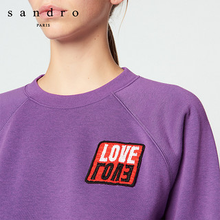 sandro T11497H 女士贴布圆领针织上衣