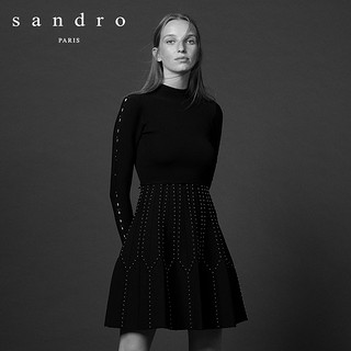 sandro R2818H 女士几何小铆钉连衣裙