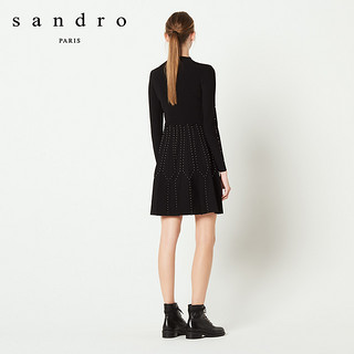 sandro R2818H 女士几何小铆钉连衣裙