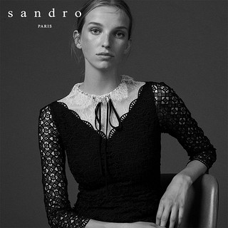 sandro R20355H 女士拼接蕾丝连衣裙