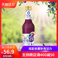 宏宝莱蓝莓口味果汁300ml*12玻璃瓶装整箱大瓶饮料网红鲜果肉饮品 *3件