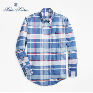 Brooks Brothers 布克兄弟 1000046568 男士免烫条纹长袖衬衫 蓝色 M