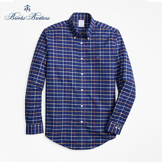 Brooks Brothers 布克兄弟 1000046568 男士免烫条纹长袖衬衫 蓝色 M