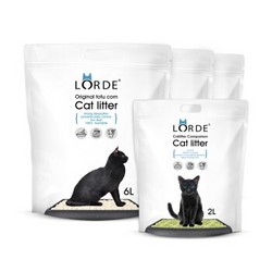 新西兰品牌 Lorde豆腐猫砂6LX3包 送 猫砂伴侣2Lx1袋共20L 豆腐砂无尘猫沙猫咪用品
