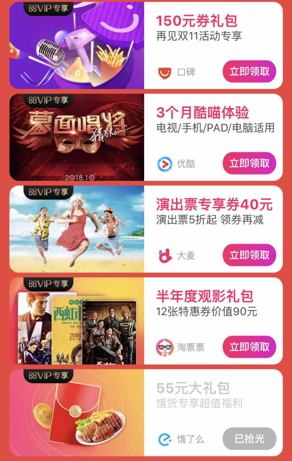 88VIP专享、移动专享：飞猪旅行 会员专享感恩回馈优惠券活动