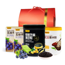 五谷磨房自然食养明星礼盒赠同仁堂 魔芋紫薯桂圆阿胶粉450g+凑单品