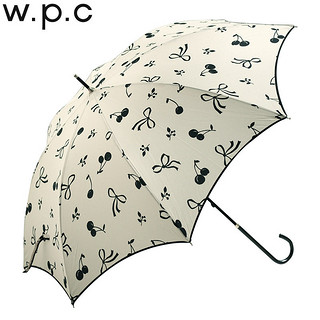 w.p.c 樱桃款2839-01 防紫外线可爱长柄晴雨伞 米色