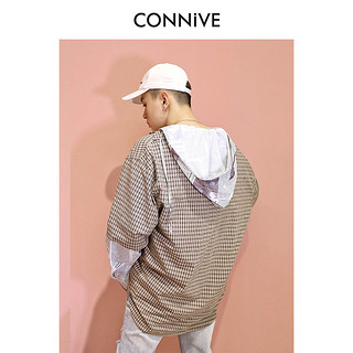 Connive 纵容 18CY110 男士长袖格子衬衫 黄色 M