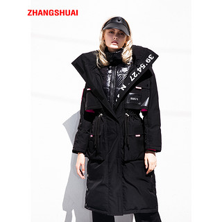 ZHANG SHUAI 张帅 ZS18914606 女士长款立领休闲羽绒服 黑色 S