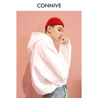 Connive 纵容 18CT232 加绒连帽长袖卫衣 白色 S