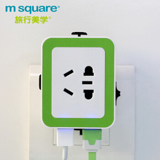 m square 旅行美学 E151699 世界通用USB转换插头 黑色
