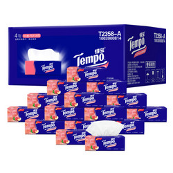 得宝(Tempo) 抽纸 加厚4层90抽面巾纸*16包纸巾 甜心桃味（整箱销售） *3件