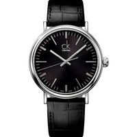 CALVIN KLEIN 卡尔文·克莱 SURROUND系列 K3W211C1 男士石英表 夜光 黑盘 黑色皮带