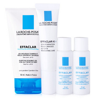  LA ROCHE-POSAY 理肤泉 清痘控油 随行套装 （乳15ml+洁面50ml+爽肤水15ml*2）