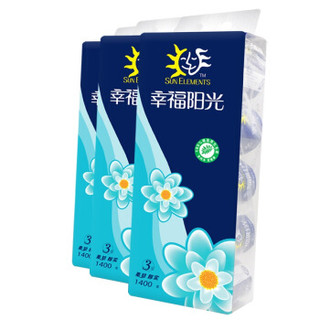 幸福阳光sunelement 太阳花卷纸 3层140g*10卷*3提