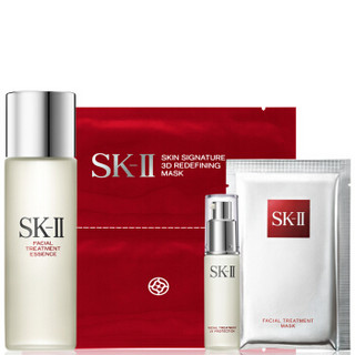  SK-II 晶莹剔透 护肤礼盒 (精华露215ml+活肤面膜1片+护肤面膜1片+防晒露30g)