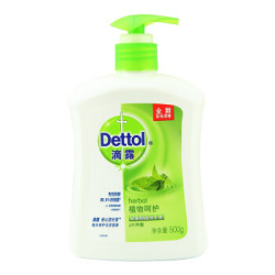 滴露Dettol 健康抑菌洗手液 植物呵护 500g/瓶 易冲洗 *3件