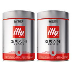 意大利进口 意利（illy）浓缩咖啡豆 250g(已烘焙)*2罐组合装