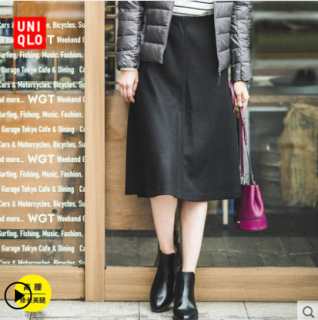 UNIQLO 优衣库 409072 羊毛混纺半身裙