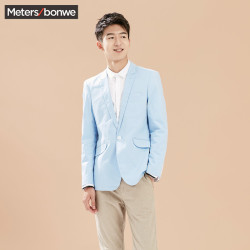 美特斯邦威 男装春季上班西装修身新款长袖男