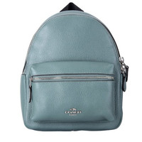 COACH 蔻驰 女士皮质拉链双肩包 F38263 SVN2H 绿色 小号