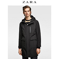 ZARA 06107452800 连帽派克长款外套 