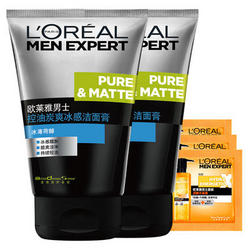 L'OREAL PARIS 巴黎欧莱雅 男士控油炭爽洁面乳 100ml 2支装