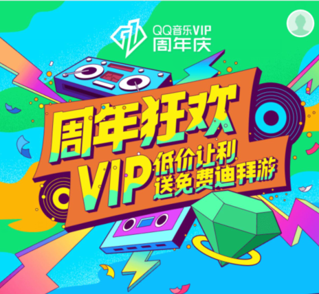 腾讯 QQ音乐VIP 11周年庆  腾讯音乐会员卡